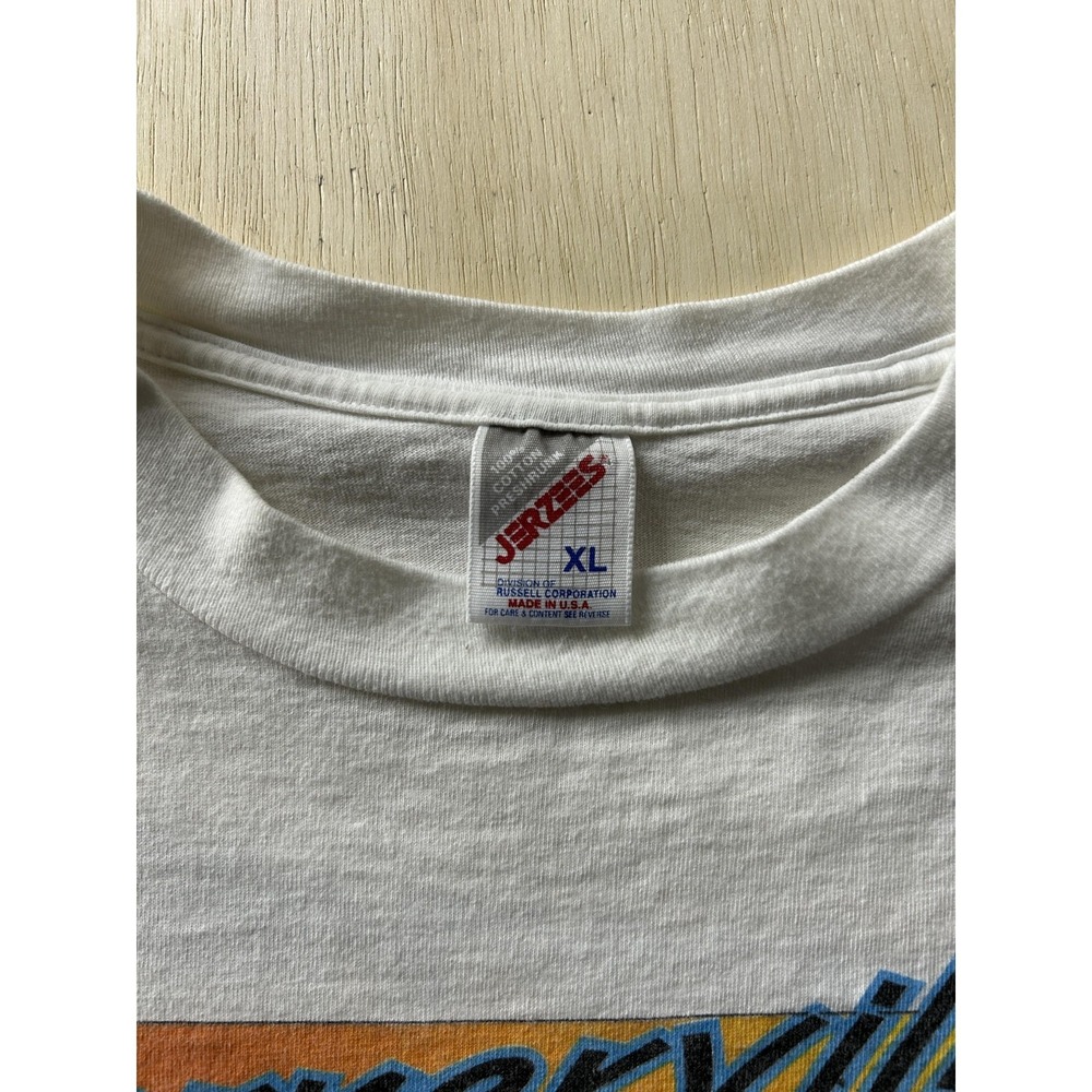 Vintage 90s Jerzees Shirt Mens XL White Lernerville Silver Cup 94 Racing Tee - Picture 2 of 7